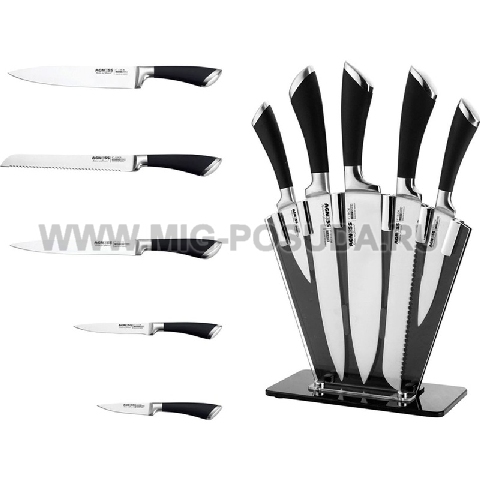 Набор ножей AGNESS НЖС с силиконовыми ручками арт. 911-002 | Компания "Миг-посуда"